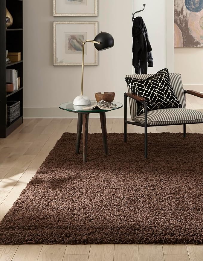Unique Loom Solid Shag Collection Area Rug - Image 2