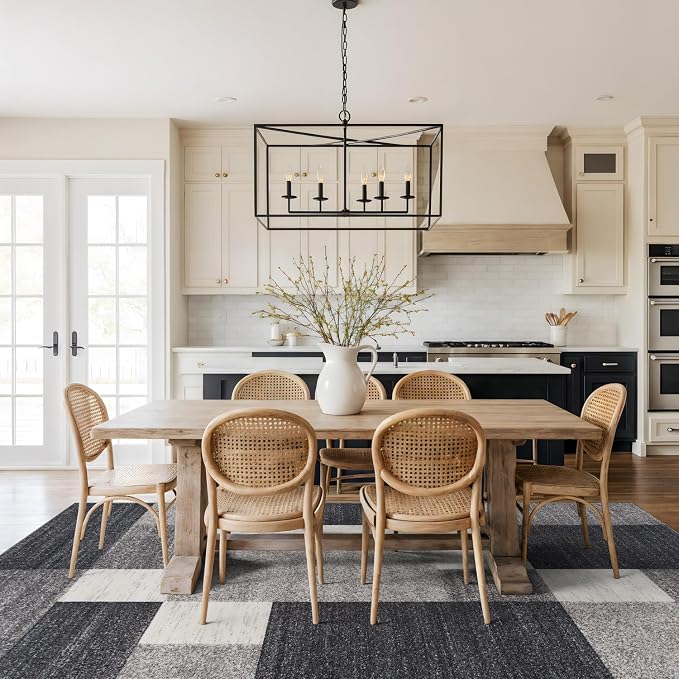 Rugshop Gray Modern Geometric Boxes Non-Slip Area Rug Non-Shedding - Image 10
