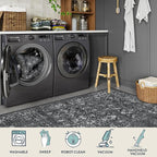 Lahome Black Washable Runners for Hallways, Boho 2'6"x10' Kitchen Runner Rugs - Image 4