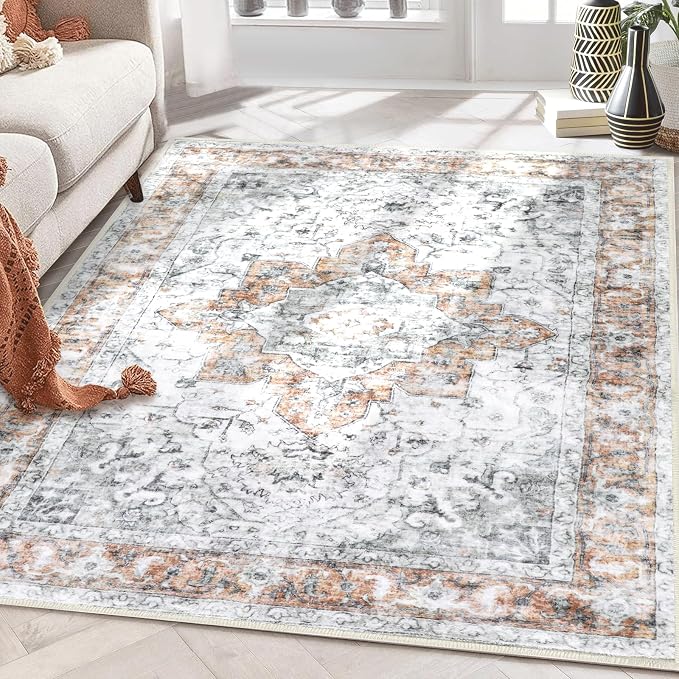 COMSLE 4x6 Rugs for Living Room Washable Area Rugs for Bedroom Faux Wool by COMSLE