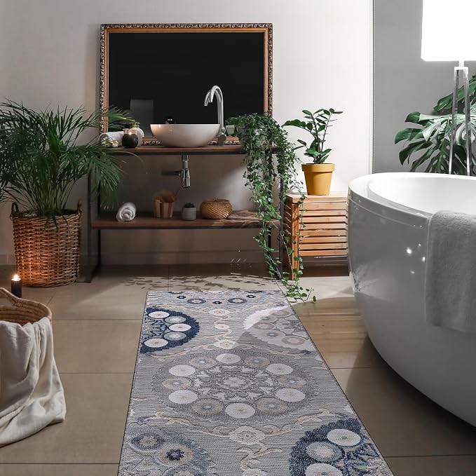 CAMILSON Runner Outdoor Rugs Oriental Retro Traditional Floral Medallion Area - Image 5