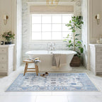 Fame Living Cream Blue Oushak Rug, Extra Large Area Rugs - Image 9