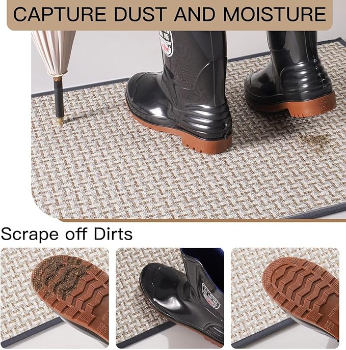 Door Mat 31"x47", Dirt Resistant and Absorbent, Non-Slip Rubber Backing Floor - Image 3