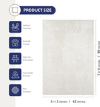 Abani Zen 5' x 8' Cream Rug – Neutral Brush Stroke Sandbrush Design, Soft Area - Image 2