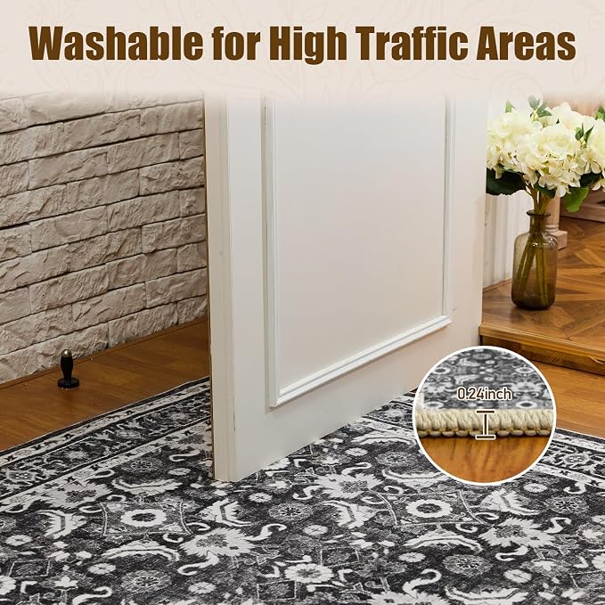 WITSHOCK Living Room Area Rugs 10x13: Soft Non-Slip Backing Washable Rugs - Image 4