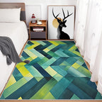 5x6 Geometric Zigzag Rugs for Bedroom Decor, Washable Green Chevron Pattern - Image 4