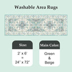 VK VK·LIVING Machine Washable Rug 2'x6' Vintage Design Washable Runner Area Rugs - Image 5