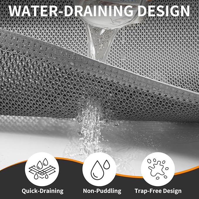 Front Door Mat 20''x31'', Drainage Heavy Duty Dirt Trapping Non-Slip Doormats - Image 3