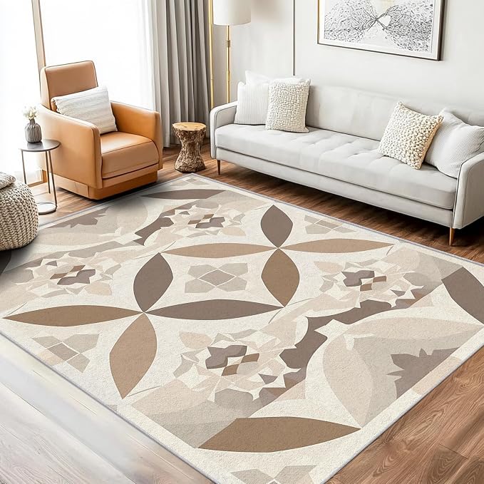 Geometric Rug, Washable 4x6 Rug by Unknown