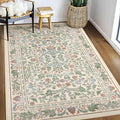 3x5 Washable Area Rug Floral Beige Entryway Small Rug Vintage Forest Low Pile by NEIGELUO