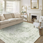 5x7 Vintage Washable Area Rugs Boho Medallion Large Distressed Retro Accent - Image 4