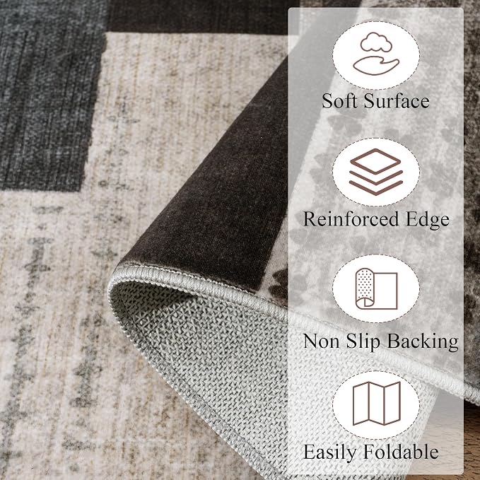 Modern Geometric Patchwork Indoor Runner Rug - Image 8