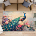 Peacock Peony Rug 5x6-5x6 Rug, Classic Peacock Peony Area Rugs by STRELEC