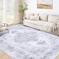 Area Rug 5x7 Living Room Rug, Machine Washable Vintage Distressed Medallion Rug by XLUEZ