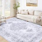 Area Rug 5x7 Living Room Rug, Machine Washable Vintage Distressed Medallion Rug by XLUEZ