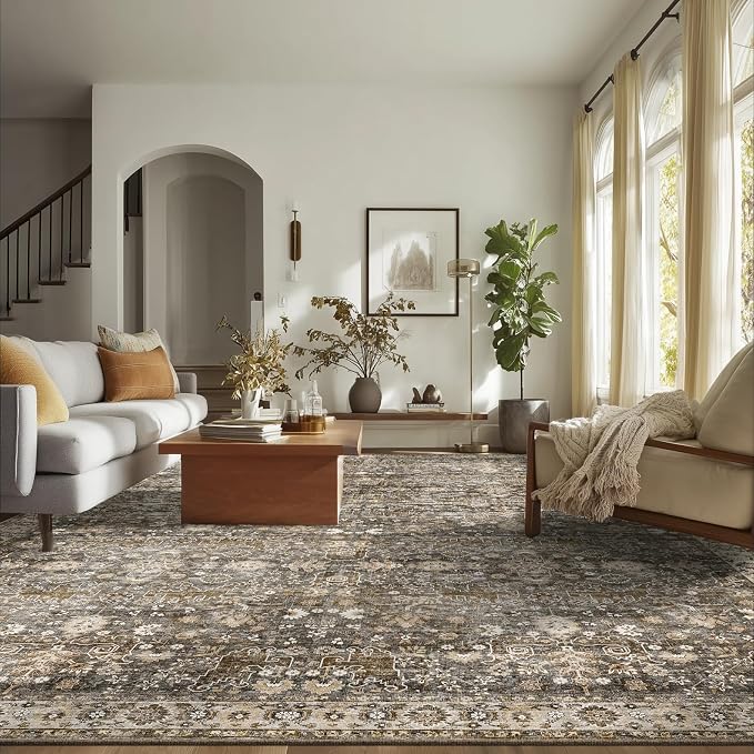 8x10 Washable Area Rugs Ultral Soft Non-Slip Stain Resistant Vintage Boho Large - Image 3