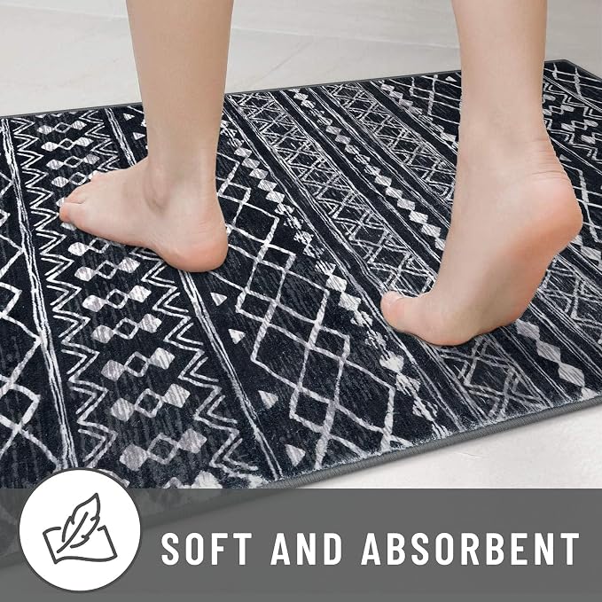 KUTA Area Rug 5x7 Black, Washable Boho Large Living Room Moroccan Rugs Non-Slip - Image 7