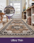 DEXI Hallway Runner Rug 3x7, Distressed Non Slip Runners Carpet, Boho Vintage - Image 3
