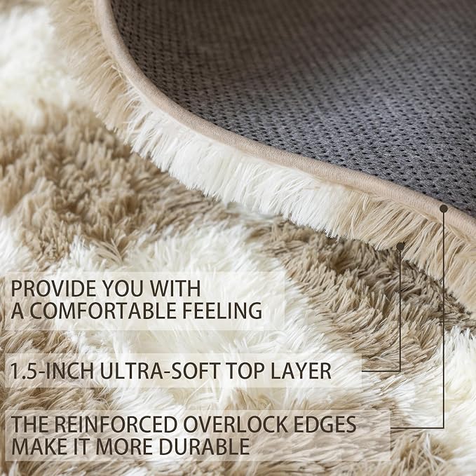 4x6 Area Rugs for Living Room Bedroom, Soft Fluffy Shaggy Bedside Rug, Indoor - Image 7