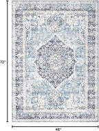 Area Rug 4×6, Vintage Boho Rug, Ultra-Soft Low Pile, Non Slip, Stain Resistant - Image 2