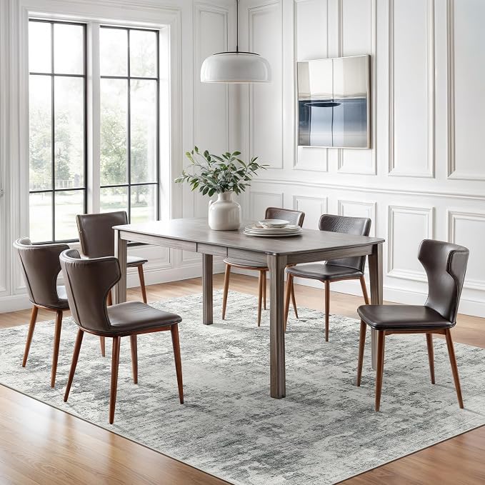 Abstract Rug 8x10 Large Living Room Rugs Neutral Modern Washable Area Rugs - Image 3