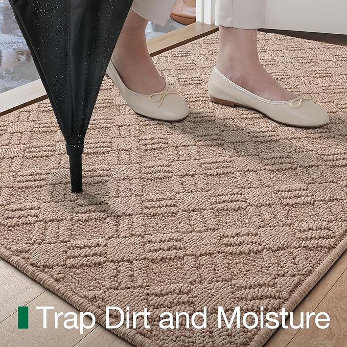 LUMI Indoor Door Mat, Absorbent Non-Slip Thin Doormat, Washable Door Mats - Image 4