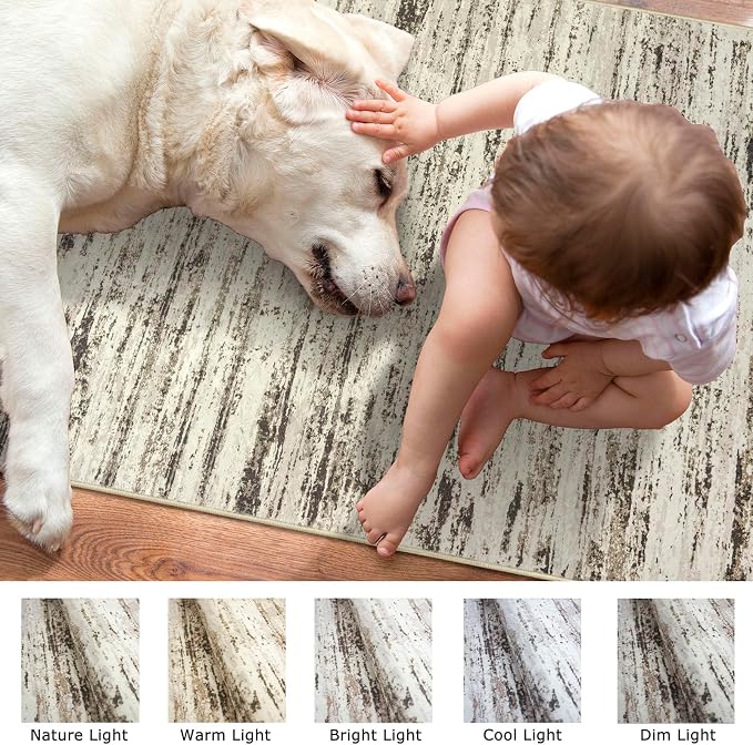 Modern Abstract Entryway Rug Indoor 2x3 Washable Rug Non-Slip Soft Small Area - Image 3