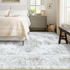 Area Rug 5x7 Living Room Rug, Machine Washable Vintage Distressed Medallion Rug - Image 2