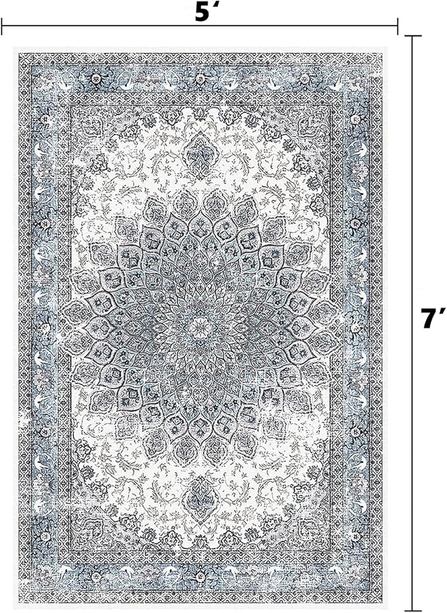 5’x7’ Area Rugs for Living Room Non Slip Washable Low Pile Area Rugs for - Image 2