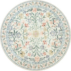 Lahome Circle Rug 6ft Beige Floral, Gentle Blossom Print Nursery Round Rug - Image 8