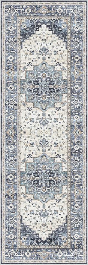 Dripex Runner Rug-2x8 Washable Distressed Hallway Runner Oriental Medallion - Image 2