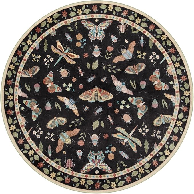 Lahome Insect Washable Round Area Rug, Soft Round Rugs 6ft Ultra-Thin Non-Slip - Image 7