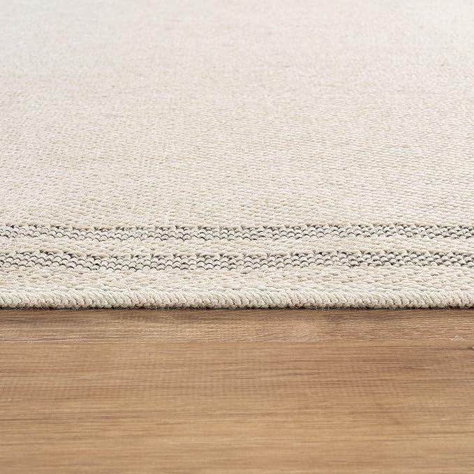 Easy Jute Rugs 2x7 Bordered Bone Color Living Room Indoor Outdoor Runner Rug - Image 7