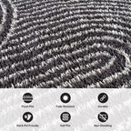 Rugshop Circles Arch Shag Area Rug Anthracite Dark Gray 2' x 3' Ideal - Image 4