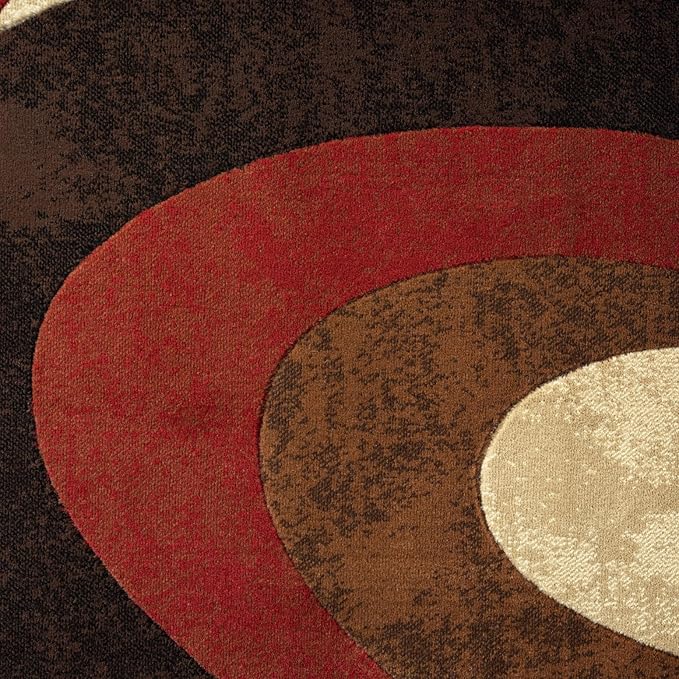 Home Dynamix Tribeca Slade Modern Area Rug, Abstract Brown/Red 39"x55" - Image 5