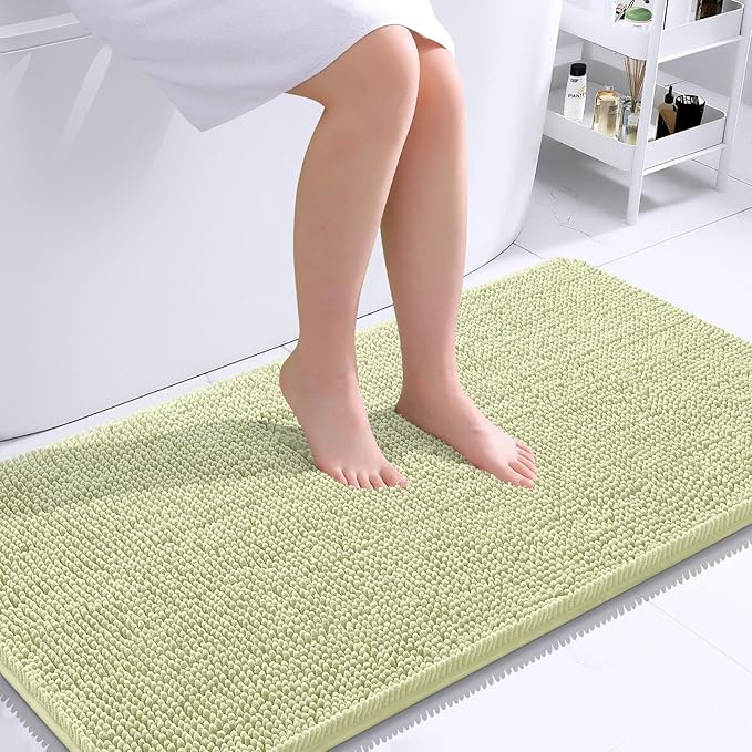 OLANLY Bathroom Rugs 44x24, Extra Soft Absorbent Chenille Bath Rugs, Rubber - Image 2