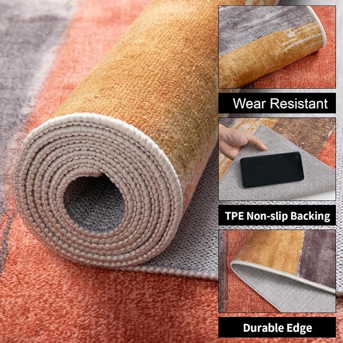 Ciicool Modern Abstract Area Rug 2x3 Washable Small Entryway Rug, Non-Slip Low - Image 3