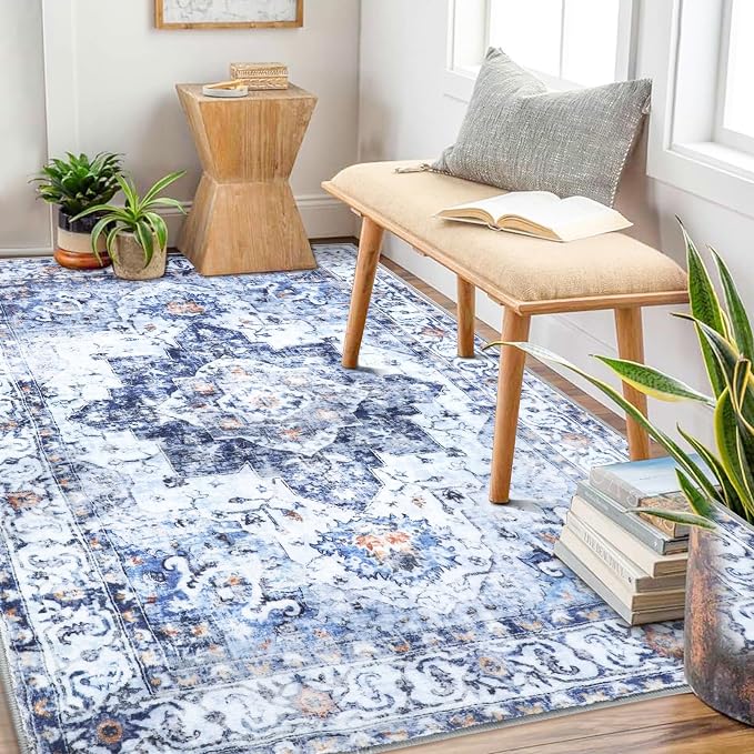COMSLE 4x6 Rugs for Living Room Washable Area Rugs for Bedroom Faux Wool - Image 5