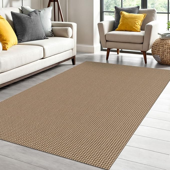 IOHOUZE Washable Area Rug 4x6 Non Slip Rubber Backed Woven Indoor Outdoor Rugs by iOhouze