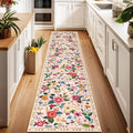 Floral 2x10 Area Rug Machine Washable Soft Print Boho Carpet Non Slip Doormat by RELEANY