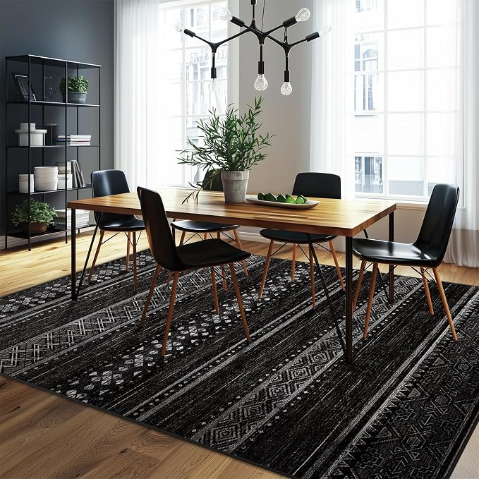 BESTSWEETIE 9x12 Area Rugs for Living Room Washable Moroccan Farmhouse Neutral - Image 3