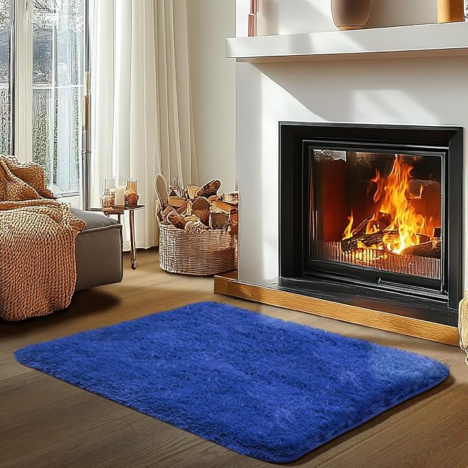 Zentavio Bedside Rugs Small 2x3 Shag Entry Entrance Rugs Soft Boys Bedroom - Image 7