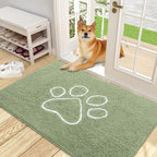 OLANLY Dog Door Mat for Muddy Paws 48x30, Paw Print Design, Absorbs Moisture by OLANLY