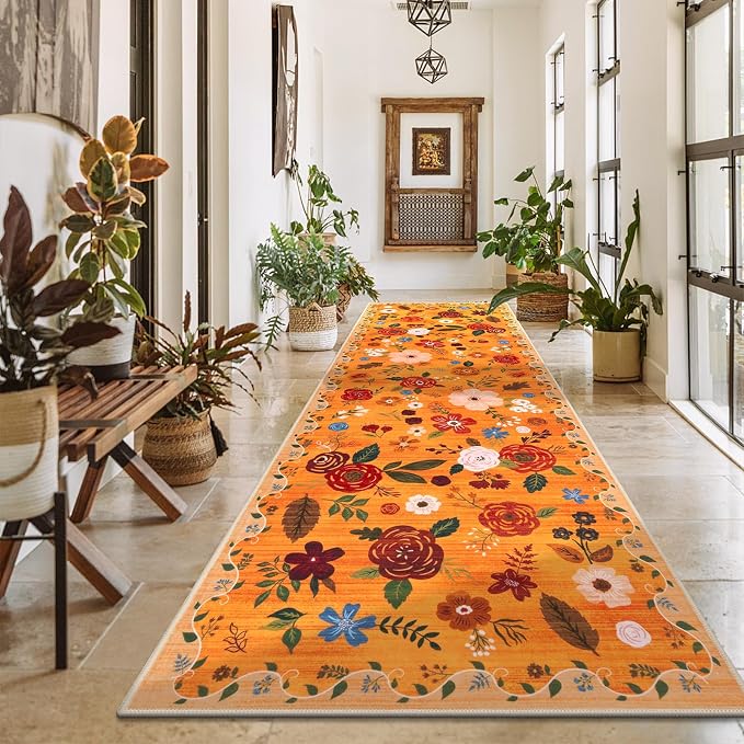 U'Artlines 2'6" x 8' Fall Boho Runner Rug - Image 4