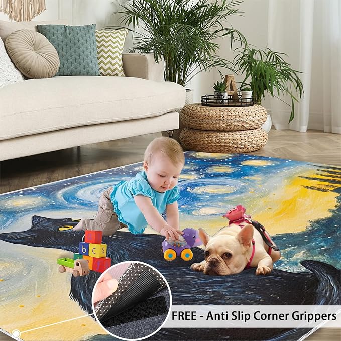 Black Cat Rugs for Bedroom - Image 5