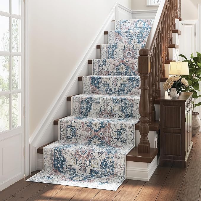jinchan Kelda Runner Rug 3x10 Vintage Hallway Rug Washable Runner Retro Floor - Image 8