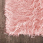 Latepis Pink Rugs for Bedroom Girls Washable Runner 2x6 Faux Fur Rug Soft Furry - Image 5