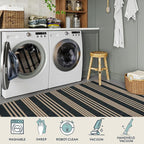 Lahome Striped Easy Jute Front Door Mat, 2x3 Washable Kitchen Rug Small Indoor - Image 5