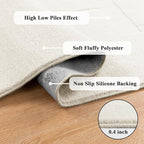 SHACOS Soft Cozy Fluffy Abstract Geometric High Low Pile Runner Rugs 2'x6' Non - Image 3