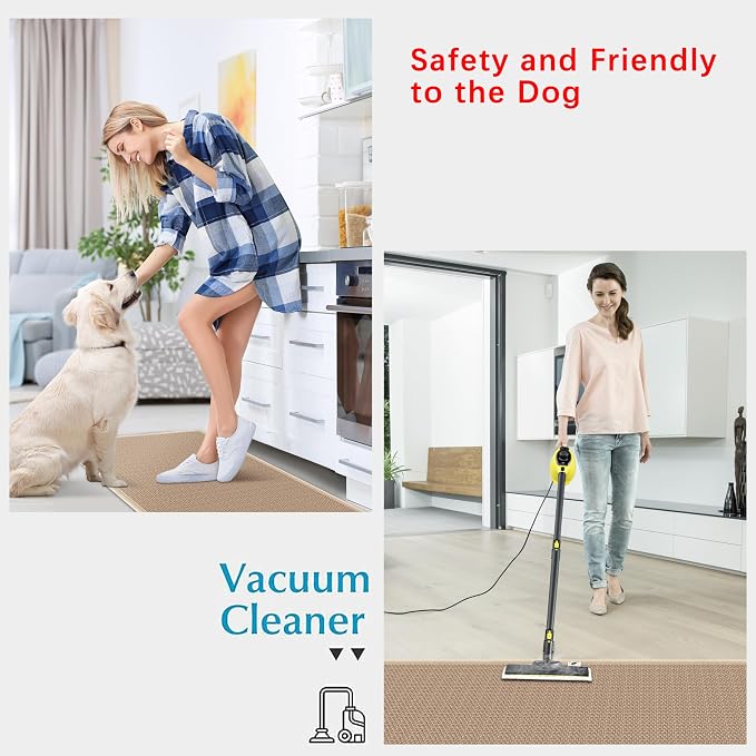 Rubber Runner Rug for Hallways Non Slip, Low Pile Long Laundry Room Mat Hall - Image 6